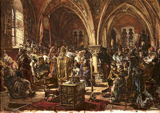 Jan Matejko, „Pierwszy Sejm w Łęczycy” z cyklu „Dzieje cywilizacji w Polsce”