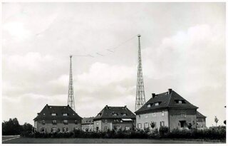 Pierwsza stacja radiowa w Gliwicach. 1931 r. Widokówka