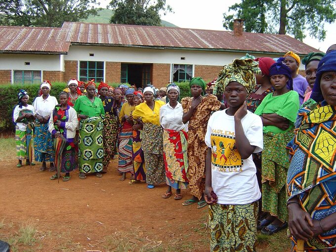 Kobiety Tutsi podczas spotkania ofiar przemocy seksualnej