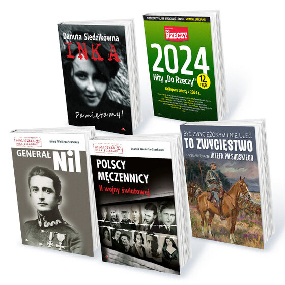 „Polscy Bohaterowie XX Wieku” – Roczna subskrypcja tygodnika Do Rzeczy + Historia Do Rzeczy z 5 ebookami „Być zwyciężonym i nie ulec to zwycięstwo. Myśli wybrane Józefa Piłsudskiego”, „Polscy męczennicy II wojny światowej”, „Danuta Siedzikówna. Inka. Pamiętamy!”, „Generał Nil”, „Hity Do Rzeczy” 2013-2024.