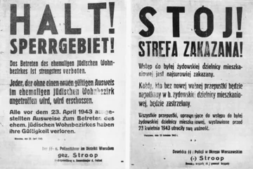Obwieszczenie wydane przez gen. Stroopa 23 kwietnia 1943 roku. 