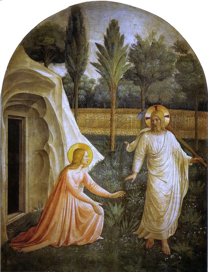 „Noli me tangere”. Spotkanie Marii Magdaleny ze Zmartwychwstałym. Fresk Fra Angelico