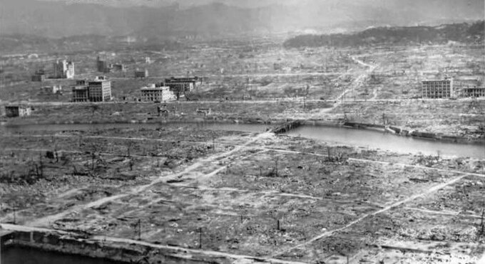 Hiroshima after nuclear explosion