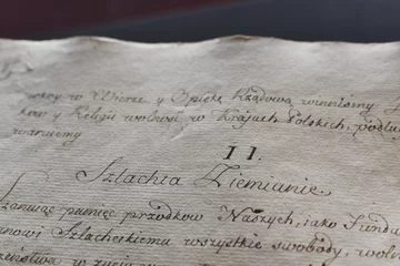 Fragment oryginalnego egzemplarza Konstytucji 3 Maja z zasobu Archiwów Państwowych: Archiwum Głównego Akt Dawnych 