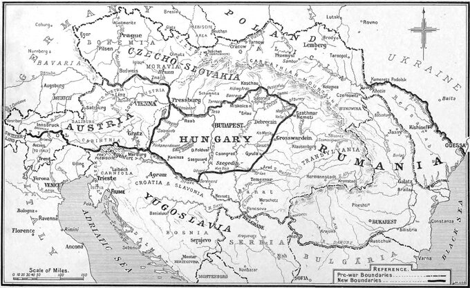 Podział teren&oacute;w po&nbsp;rozpadzie Austro-Węgier, 1919 rok