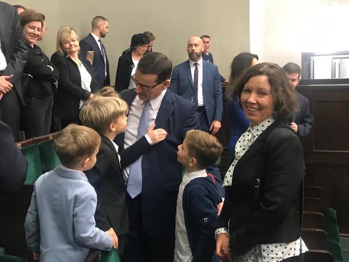 Mateusz Morawiecki z&nbsp;rodziną w&nbsp;Sejmie