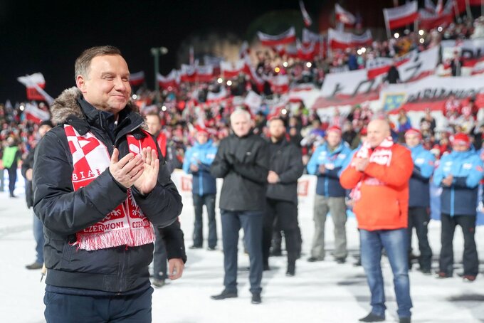 Para prezydencjka na konkursie Pucharu Świata w skokakach narciarskich w Zakopanem