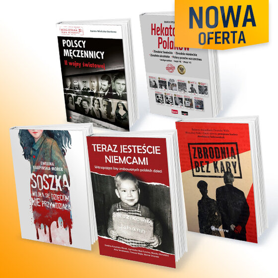 „Zbrodnie bez kary – ofiary germanizacji i terroru” roczny pakiet subskrypcji: Do Rzeczy + Historia Do Rzeczy z 5 e-bookami „Teraz jesteście Niemcami. Wstrząsające losy zrabowanych polskich dzieci”, „Soszka. Wojna się dzieciom nie przywidziała”, „Zbrodnia bez kary. Dziennikarskie śledztwo ujawnia powojenne kariery zbrodniarzy hitlerowskich”, „Polscy męczennicy II wojny światowej”, „Hekatomba Polaków”.