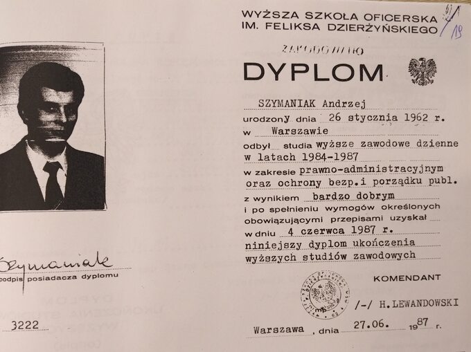 Andrzej Szymaniak - dokumenty