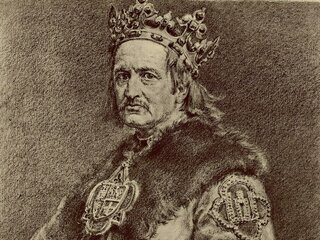 Wyobrażenie Władysława Jagiełły. Rys. Jan Matejko (XIX w.)