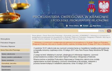 Komunikat Prokuratury Okręgowej w&nbsp;Krakowie po&nbsp;przesłuchaniu premier Beaty Szydło