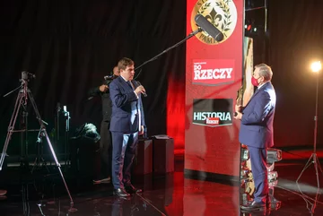 Szef portalu DoRzeczy.pl Karol Gac i wicepremier Piotr Gliński 