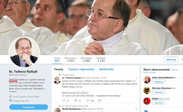 Zrzut ekranu z&nbsp;nieprawdziwego konta o. Rydzyka na&nbsp;Twitterze