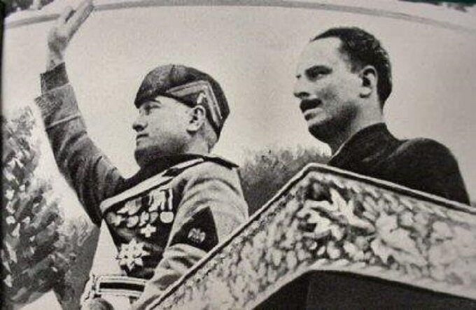 Benito Mussolini i Oswald Mosley, 1936 rok.