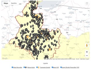 Zasięg zbrodni pomorskiej dokonanej przez Niemc&oacute;w. Screen pochodzi ze&nbsp;strony internetowej IPN
