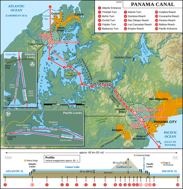 Kanał Panamski -&nbsp;mapa