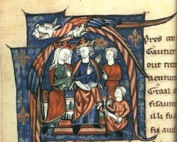 Jan bez Ziemi z&nbsp;rodzicami, Eleonorą Akwitańską i&nbsp;Henrykiem II