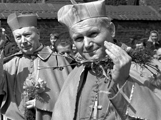 Maj 1971&nbsp;r. Kard. Karol Wojtyła i&nbsp;kard. Stefan Wyszyński w&nbsp;Krakowie