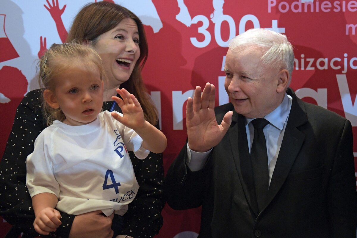 Prezes PiS Jarosław Kaczyński w Pile 