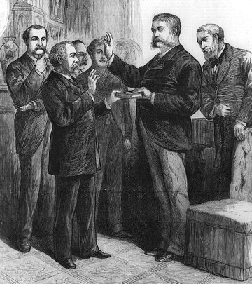 Chester Arthur składa przysięgę prezydencką w&nbsp;1881 roku