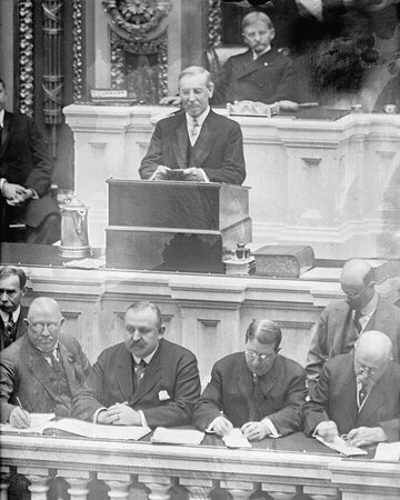 Woodrow Wilson podczas przem&oacute;wienia w&nbsp;Kongresie