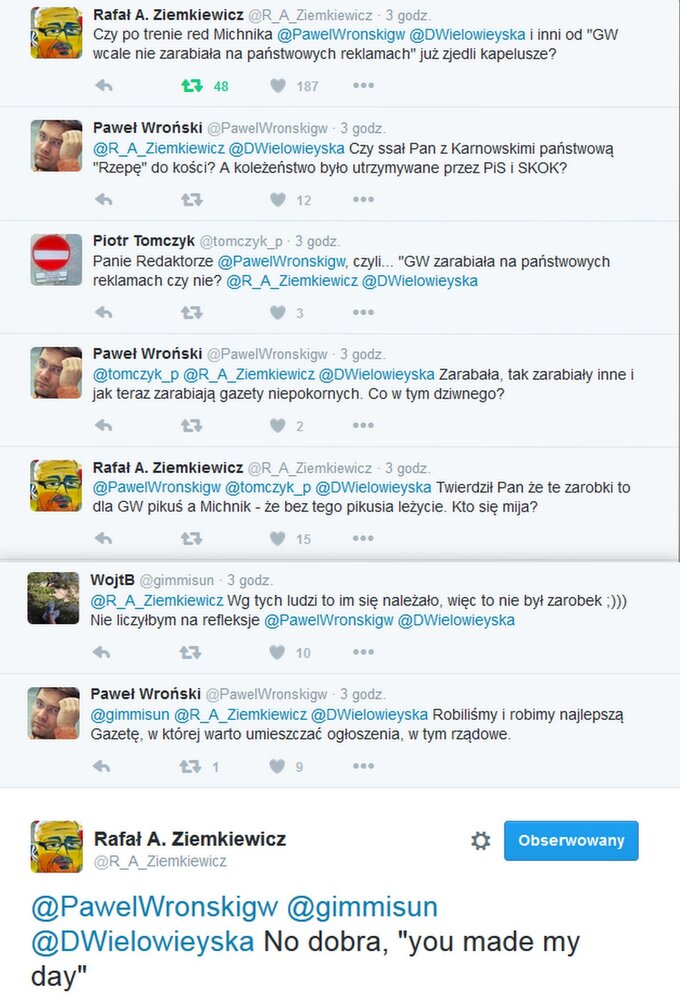 Twitter Ziemkiewicz-Wroński