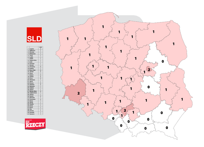 Podział mandatów - SLD