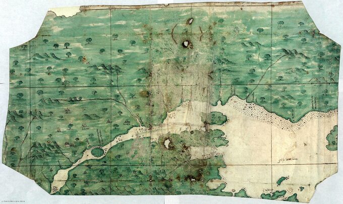 Mapa rzeki Świętego Wawrzyńca, okolo 1541 rok