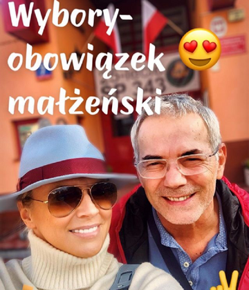 Robert Janowski z żoną 