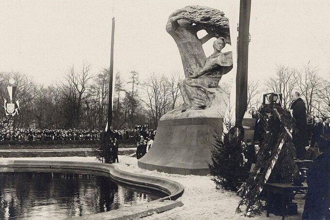 Uroczystość odsłonięcia pomnika Fryderyka Chopina w Łazienkach, 14 listopada 1926