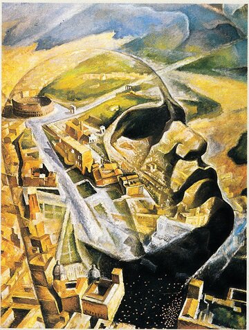 Alfredo Ambrosi, &bdquo;Portret Benito Mussoliniego na&nbsp;tle Rzymu&rdquo;, 1930
