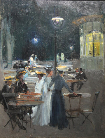 Kawiarnia paryska w&nbsp;nocy, po&nbsp;1890 roku, olej/pł&oacute;tno; 70 x 55 cm, Muzeum Narodowe w&nbsp;Warszawie.