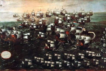Juan de la Corte, Bitwa pod&nbsp;Albrolhos (1631). Starcie pomiędzy Hiszpanią a&nbsp;Niderlandami u&nbsp;wybrzeży Pernambuco