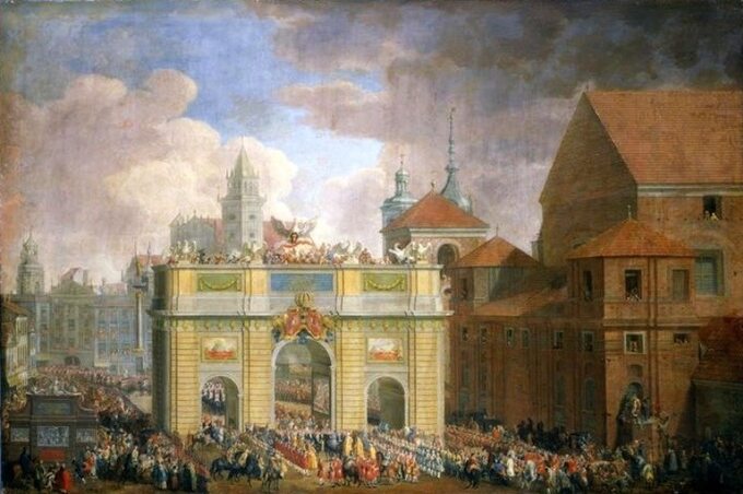 Johann Samuel Mock, Wjazd Augusta III do Warszawy