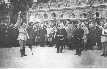 Armia polska we&nbsp;Francji -&nbsp;powitanie generała J&oacute;zefa Hallera; lipiec 1918