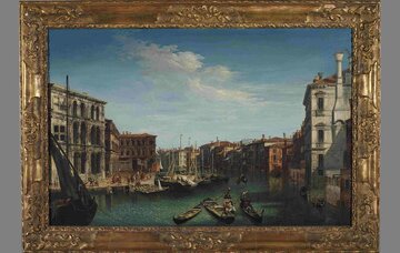 CANAL GRANDE Z&nbsp;PALAZZO CAMERLENGHI, Michele Marieschi (1710-1743), 1731-1743, olej, pł&oacute;tno