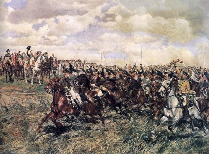 Napoleon salutuje 12 Pułkowi Kirasjer&oacute;w na&nbsp;polu bitwy pod&nbsp;Frydlandem