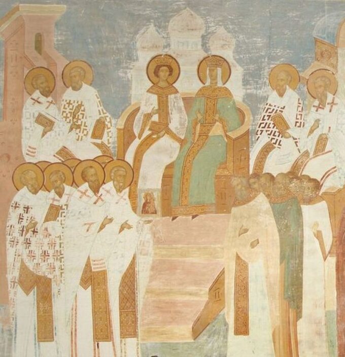 Cesarzowa Irena i jej syn Konstantyn VI na XV-wiecznym fresku