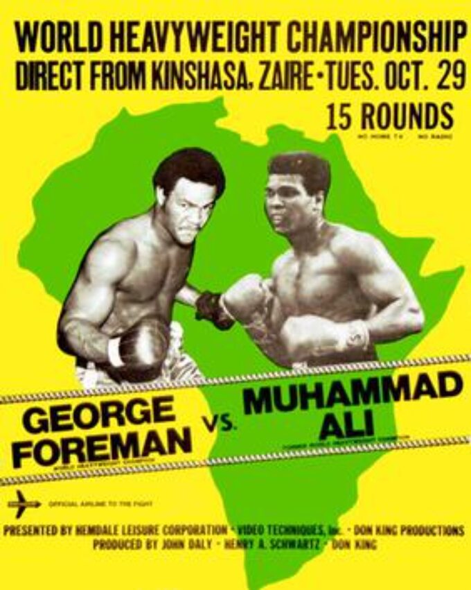 Plakat reklamujący walkę Foreman vs Ali