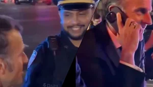 Miniatura: Macron zablokowany przez kolumnę...