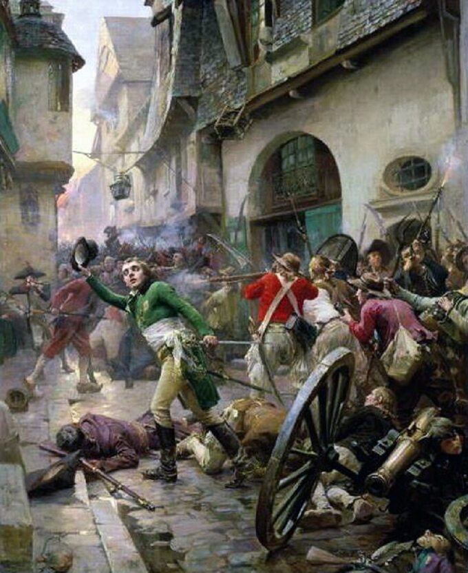 Henri de La Rochejacquelein w boju o Cholet. Autor obrazu: Paul-Émile Boutigny