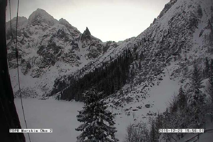Morskie Oko, widok z&nbsp;kamery TOPR
