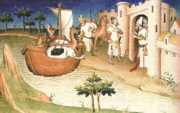 Niccol&ograve;, Maffeo i&nbsp;Marco Polo przybywają do&nbsp;Ormuzu