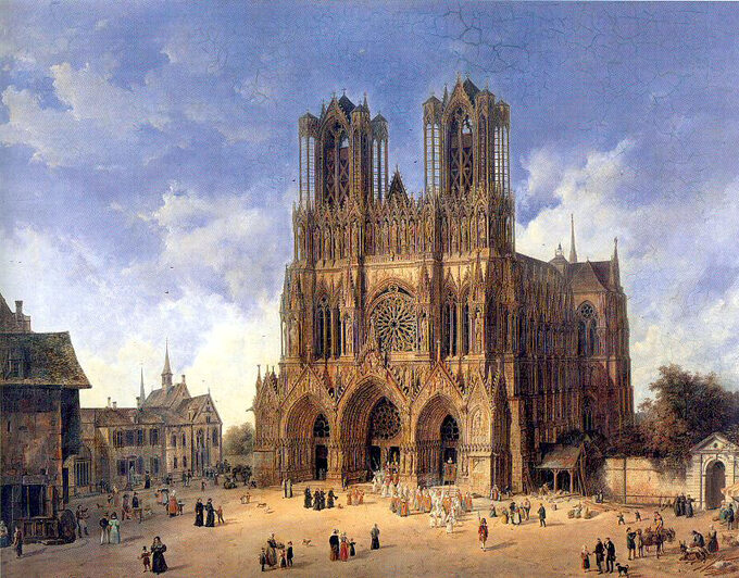 Katedra w Reims na obrazie Domenico Quaglio, pocz. XIX wieku.