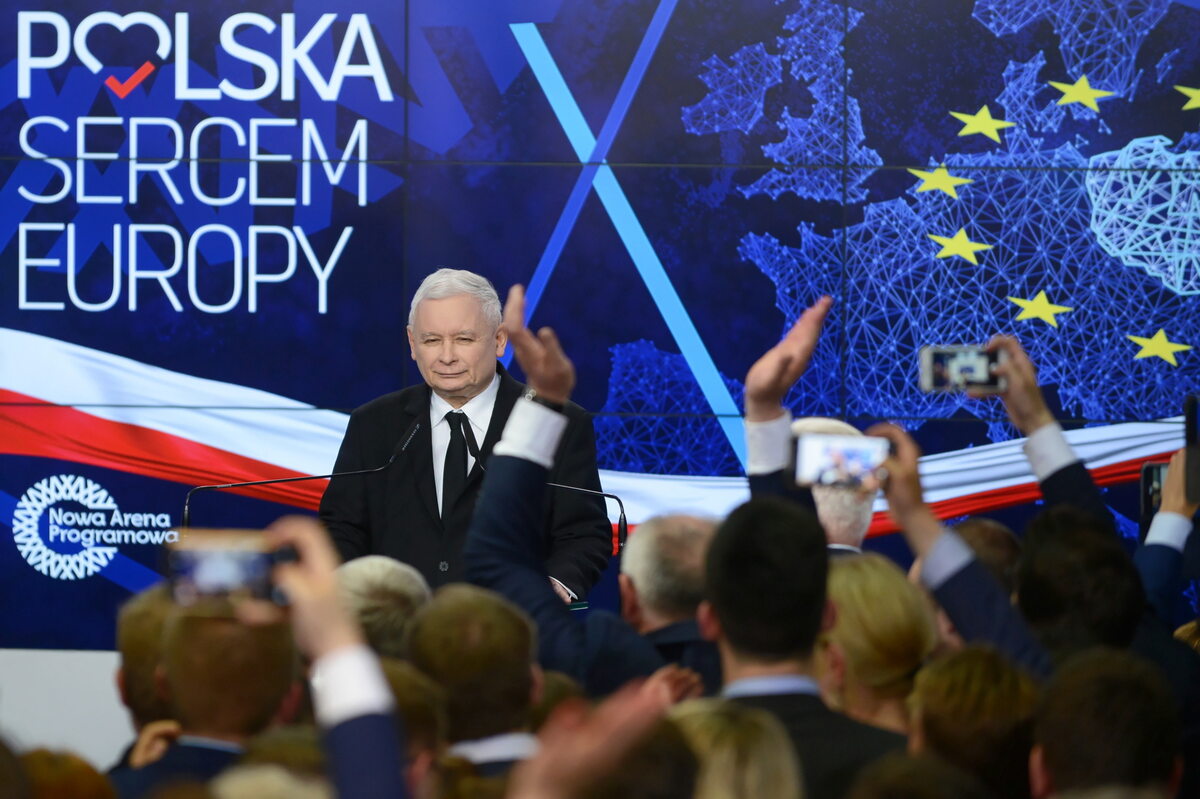 Jarosław Kaczyński w sztabie PiS 