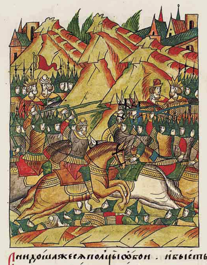 Bitwa na Kosowym Polu na rosyjskiej miniaturze z XVI wieku