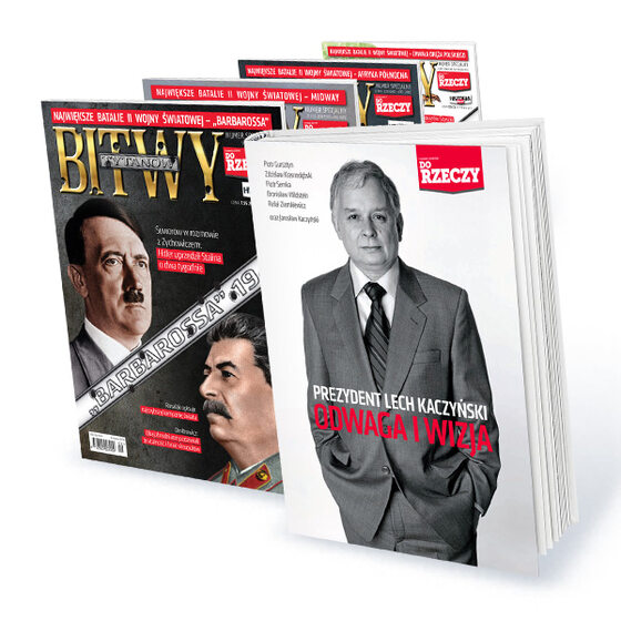 Półroczny pakiet subskrypcji: Do Rzeczy + Historia Do Rzeczy „Prezydent Lech Kaczyński. Odwaga i wizja”, „Bitwy Tytanów – Największe batalie II Wojny Światowej”