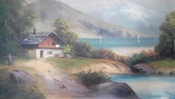 Dom nad jeziorem z&nbsp;g&oacute;rami, 1910. Mal. Adolf Hitler