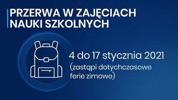 Przerwa w&nbsp;zajęciach szkolnych od&nbsp;4 do&nbsp;17 stycznia 2021