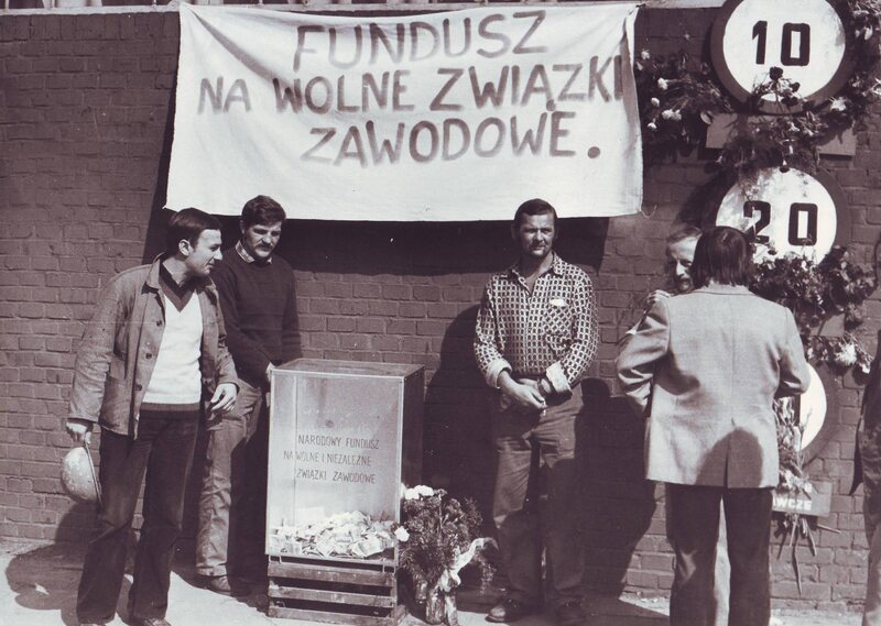 Zbiórka na wolne związki zawodowe. Szczecin, 1980 r.
